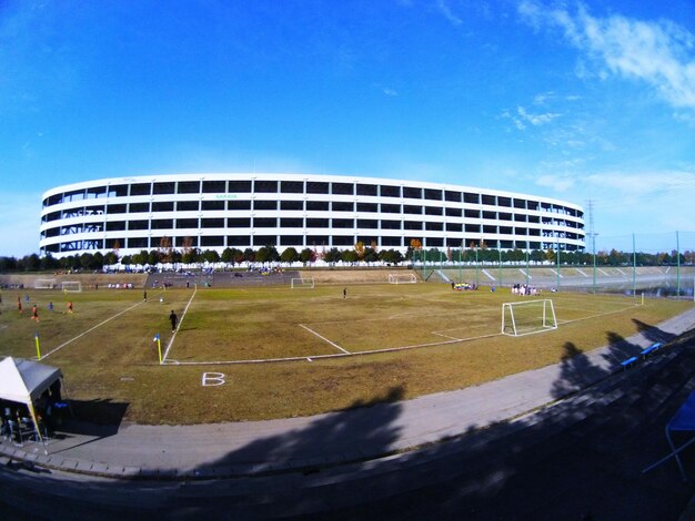 View of building against blue sky