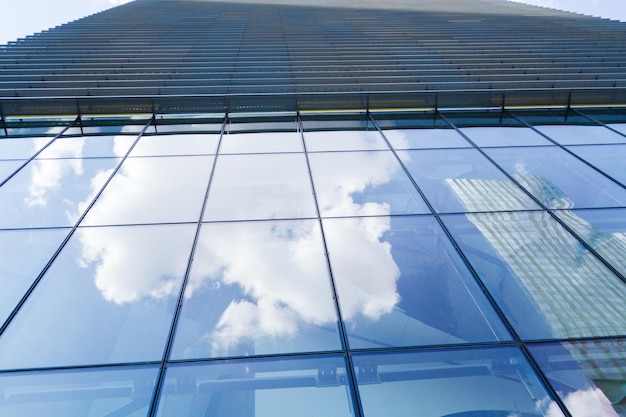 View of building exterior of contemporary building.