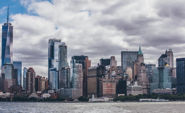 View of buildings against cloudy sky