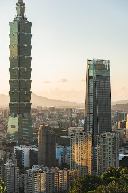 View of buildings against sky during sunset