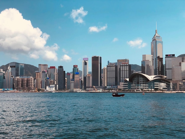 view of buildings in city against cloudy sky