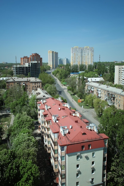 View of buildings in city on sunny day