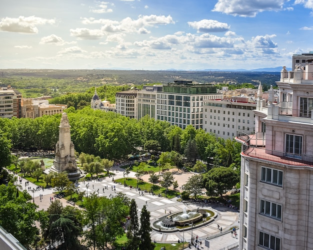 View of the buildings of Madrid, Spain