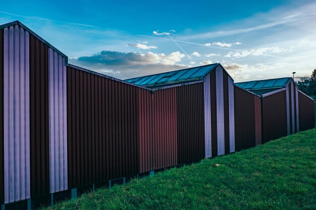 View of built structure against blue sky