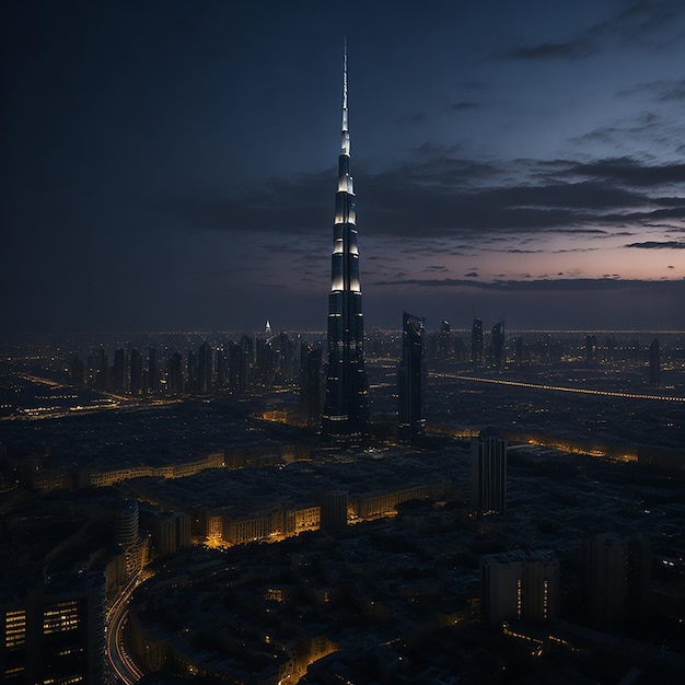 view to burj khalifa tower and a part of city