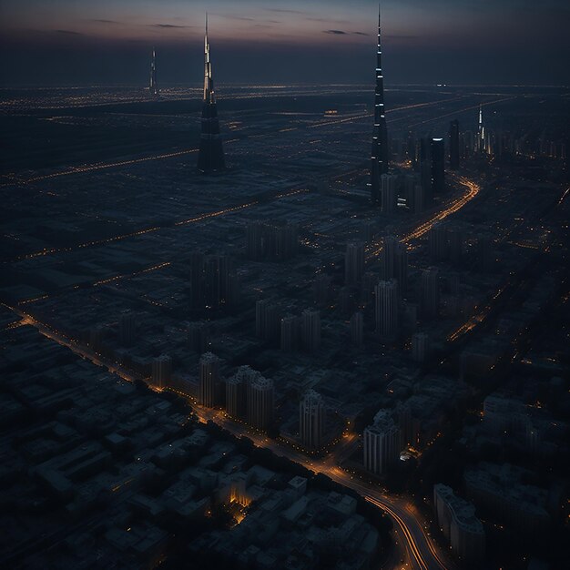 view to burj khalifa tower and a part of city