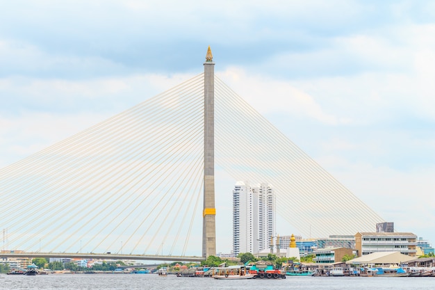 Photo view of cable bridge rama 8.