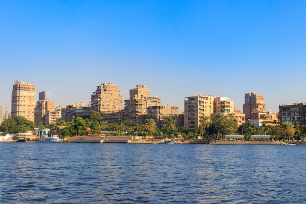 Vista della città del cairo e del fiume nilo in egitto