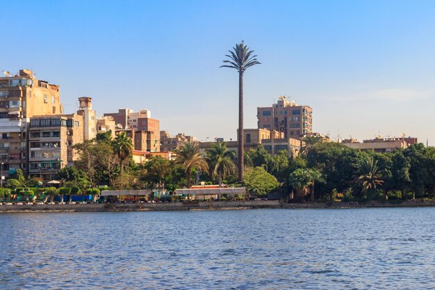 View of the Cairo city and Nile river in Egypt