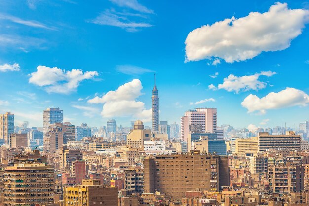 View of Cairo with its modern buildings and TV Tower, Egypt