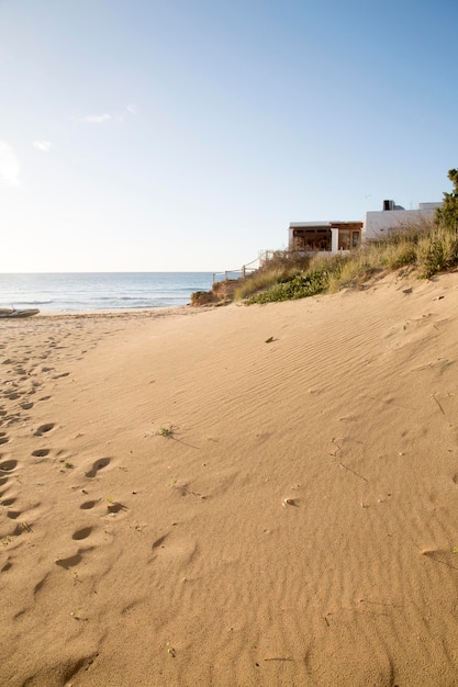 View of Cala Tarida Beach in Ibiza, Spain