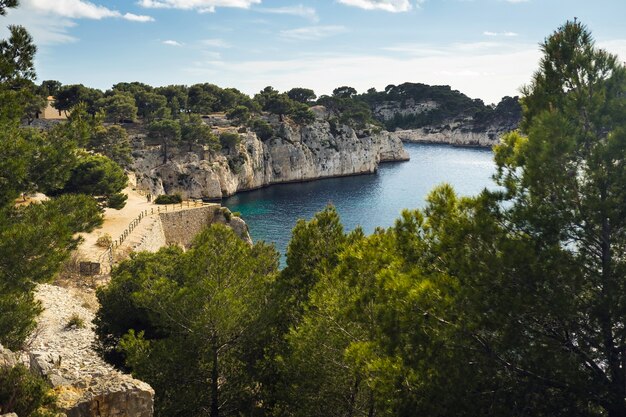 View of the Calanque de Port Mioux, one of the largest fjords between Marseille and Cassis