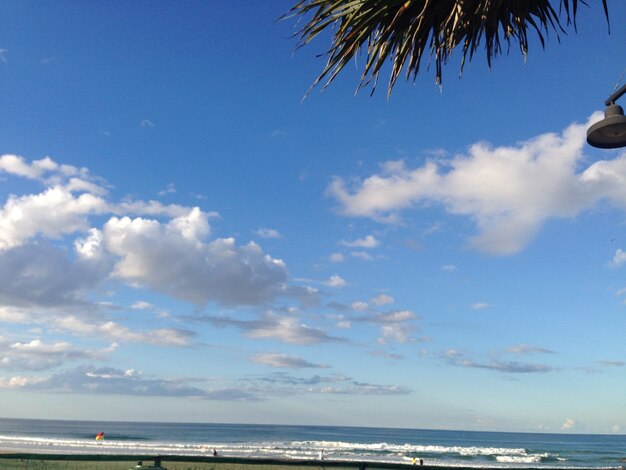 View of calm sea against blue sky