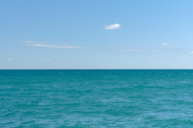 View of the calm sea at noon clear sunny weather idea for a background or screen saver