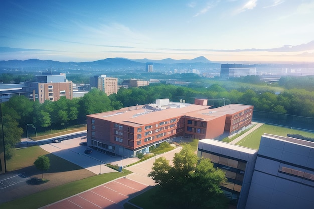 Premium AI Image | A view of the campus of the university of the arts.