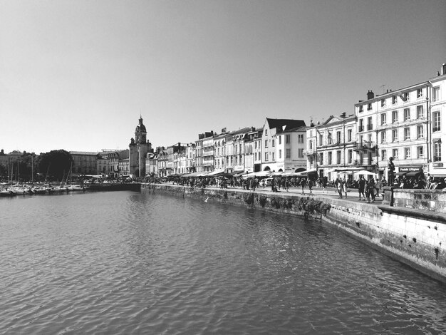 View of canal along buildings