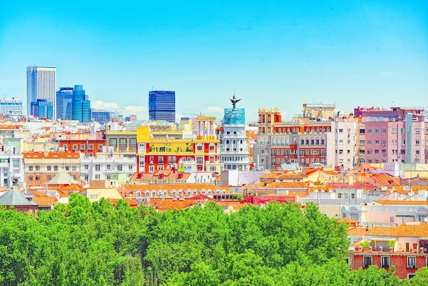 View of the capital of Spain-beautiful city Madrid from a bird's eye view.