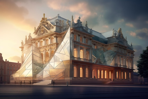 View of capitole or city hall is the municipal administration palace of versailles AI GEnerated