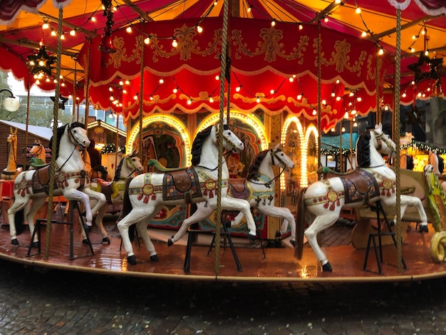 View of carousel in amusement park