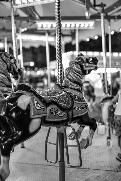 Photo view of carousel at amusement park