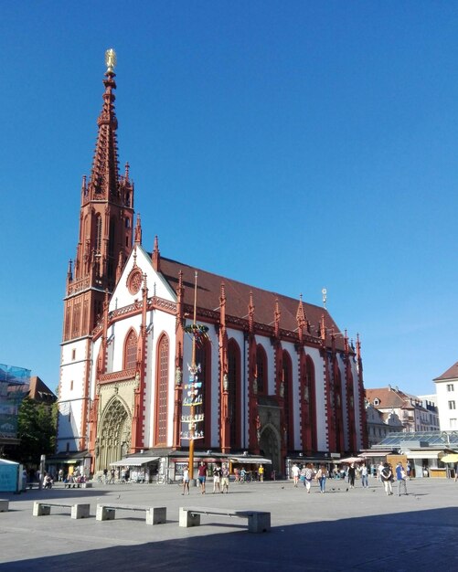 View of cathedral against clear blue sky