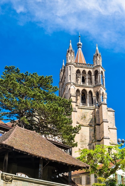 View of the cathedral of lausanne switzerland