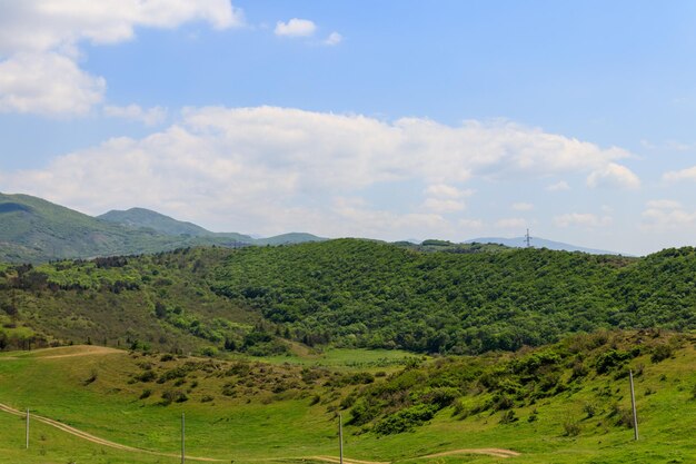 View on the Caucasian mountains in Georgia