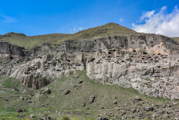 View of the cave city of Vardzia Vardziacave monastery in South Georgia April 30 2019 Georgia