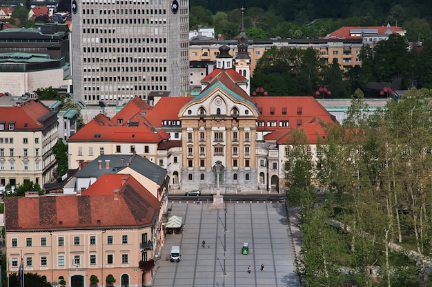 The view on the center of Ljubljana in Slovenia