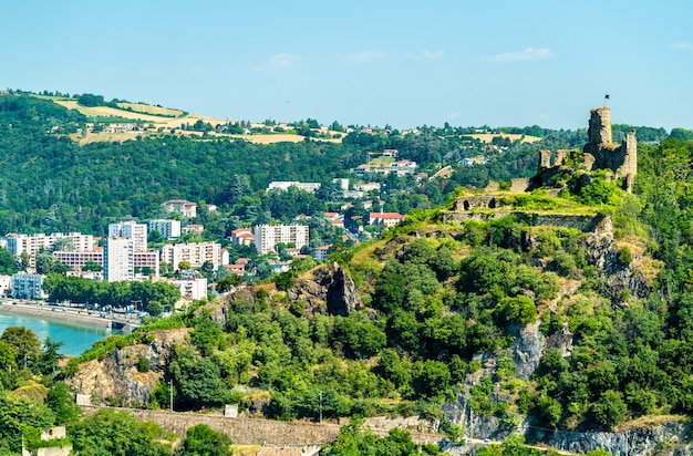 View of the Chateau de la Batie, a castle in Vienne, the Isere department of France