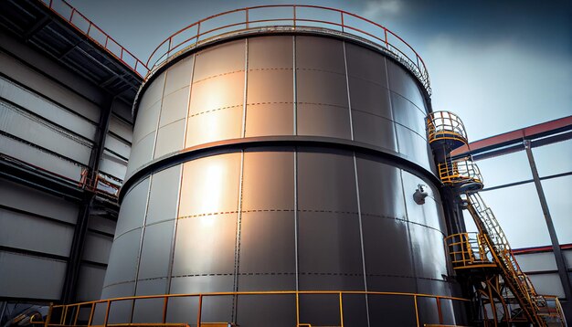 Photo view of chemical welded and bolted storage tank