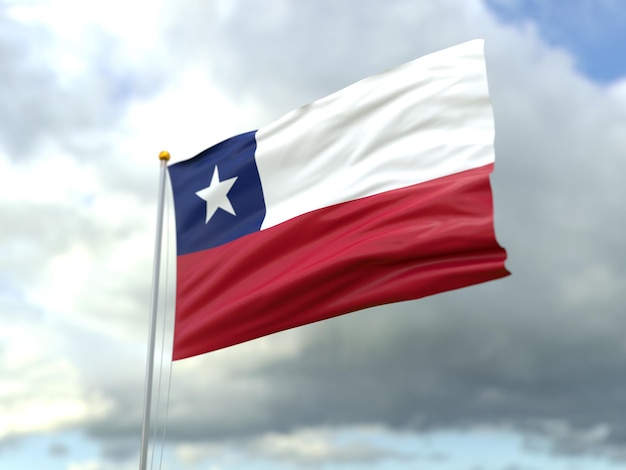 View of chile flag in the wind