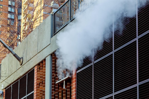 View chimneys buildings and infrastructure lignitefired power plants high smoking chimneys