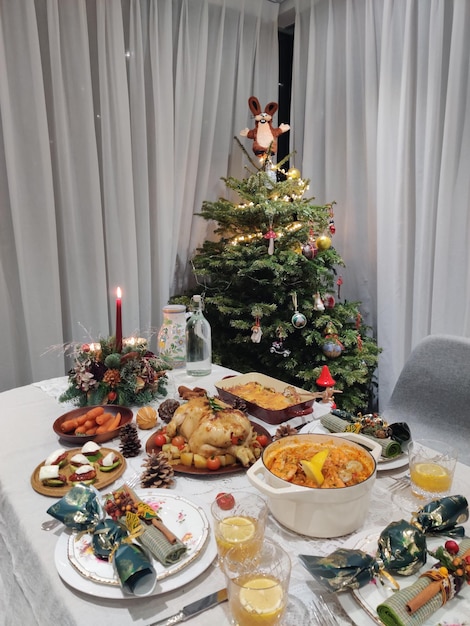 View of christmas decorations on table