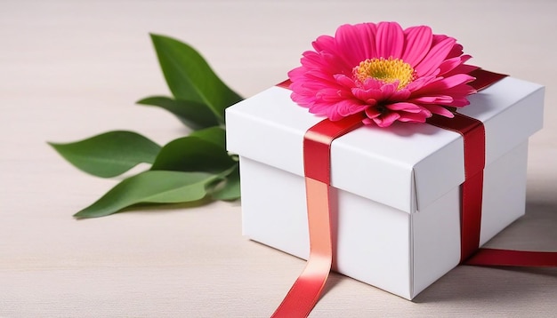 View of Christmas gift box flowers