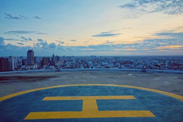 View of city against cloudy sky