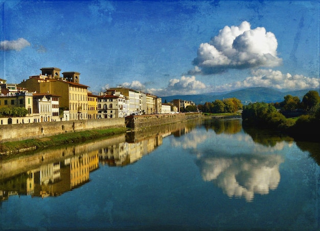 Foto vista della città contro un cielo nuvoloso