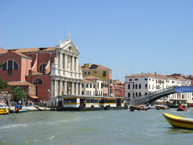 View of city and canal Grande on a summer day Venice Italy