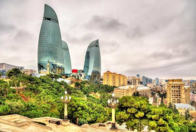 View of the city centre of Baku Azerbaijan