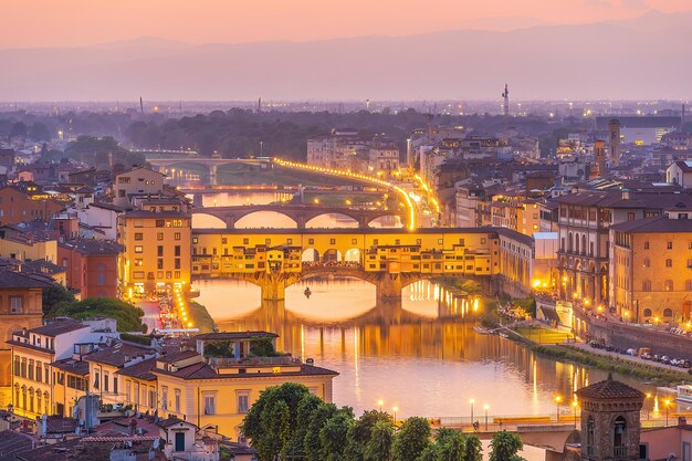 Photo view of the city of florence cityscape of italy