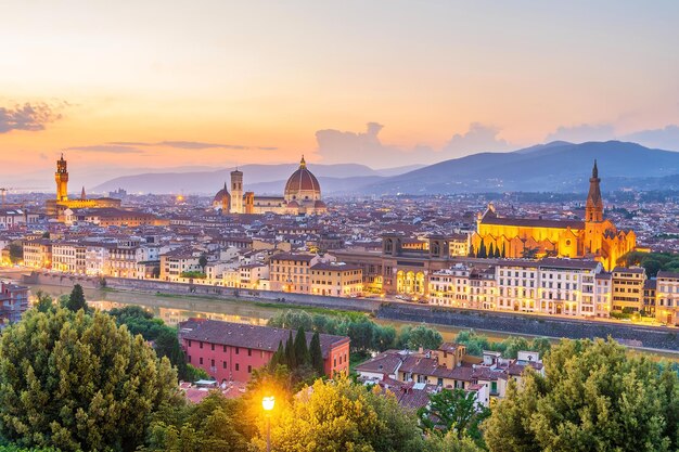 Photo view of the city of florence cityscape of italy