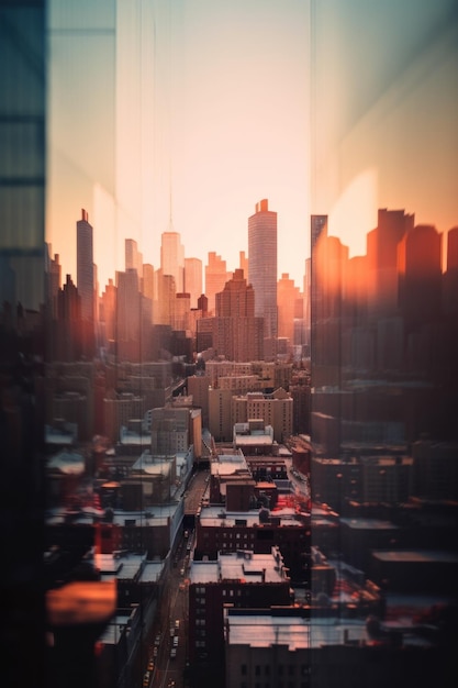 A view of a city from a high rise building Generative AI image