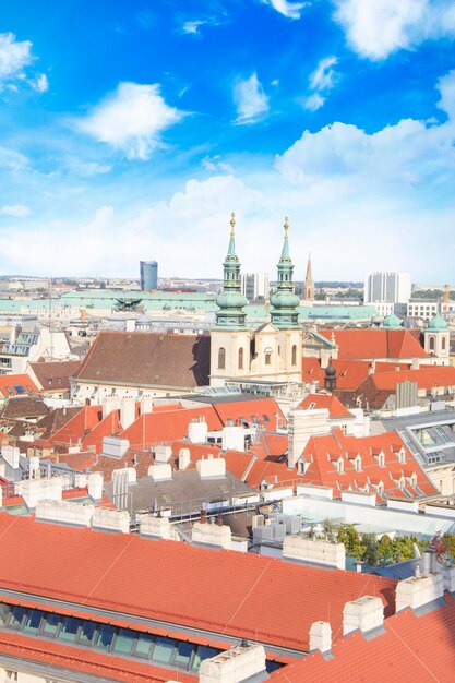 View of the city from the observation deck of st. stephen's cathedral in vienna, austria