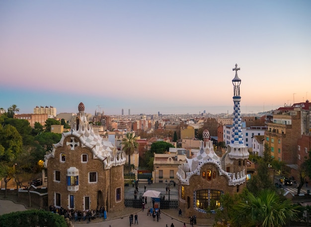 View of the city from Park Guell in Barcelona