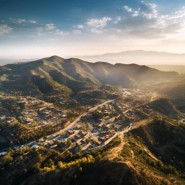 a view of a city from the top of a mountain