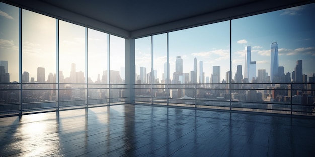 A view of a city from a window with a view of the city.