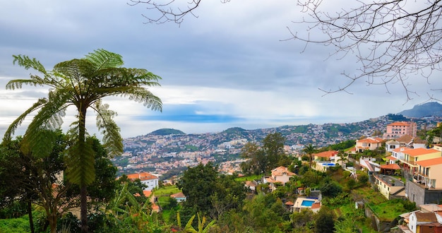 View over the city of Funchal from Monte Palace Gardens in Madeira Portugal