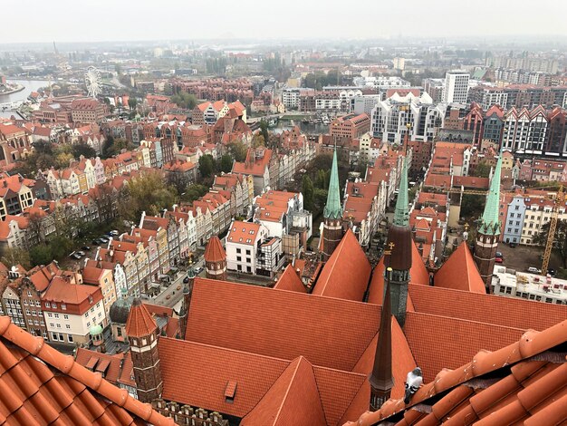 View of the city of Gdansk Old town in Poland