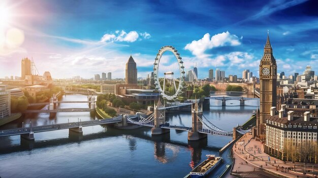 View of the city of london on a sunny clear day