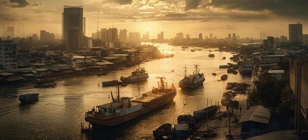 Photo a view of the city of manila from the water